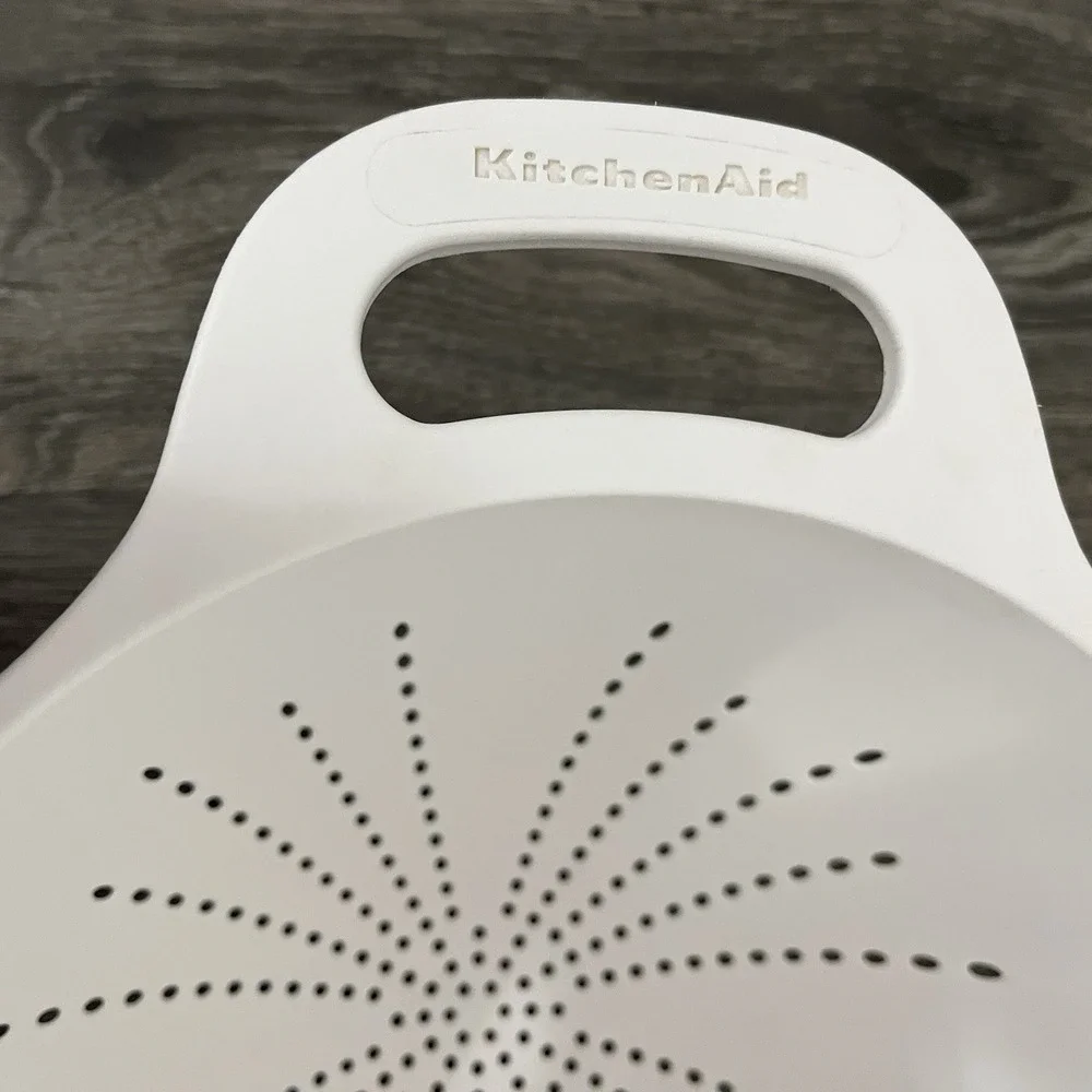 Kitchen Aid White Plastic Strainer Colander Large 5 Quart Deep Two Handles VTG